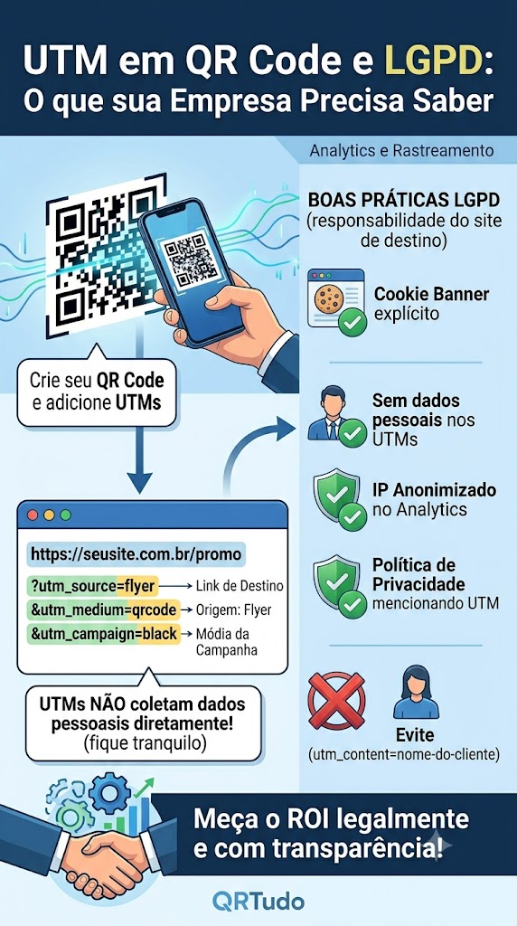 Parâmetros UTM em QR Code e LGPD no Brasil: como rastrear campanhas de marketing em conformidade com a lei