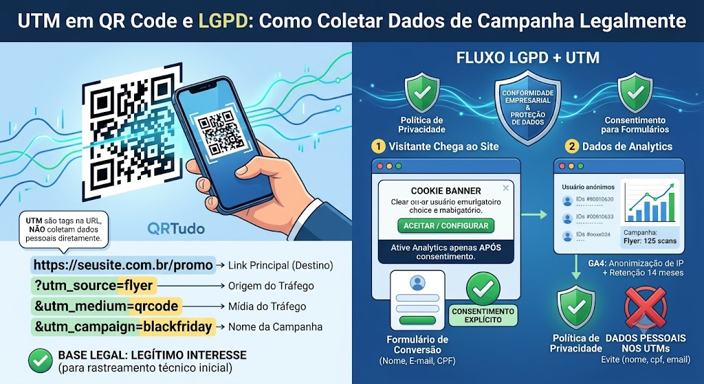 UTM em QR Code e LGPD: Como Coletar Dados de Campanha Legalmente